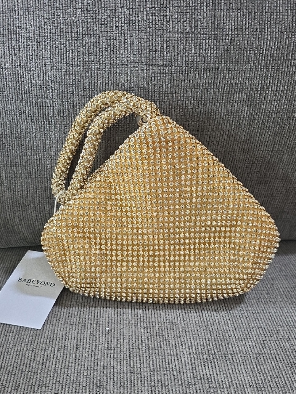 Babeyond Gold Crystal-Embellished Evening Bag, NWT, Prom Or Wedding